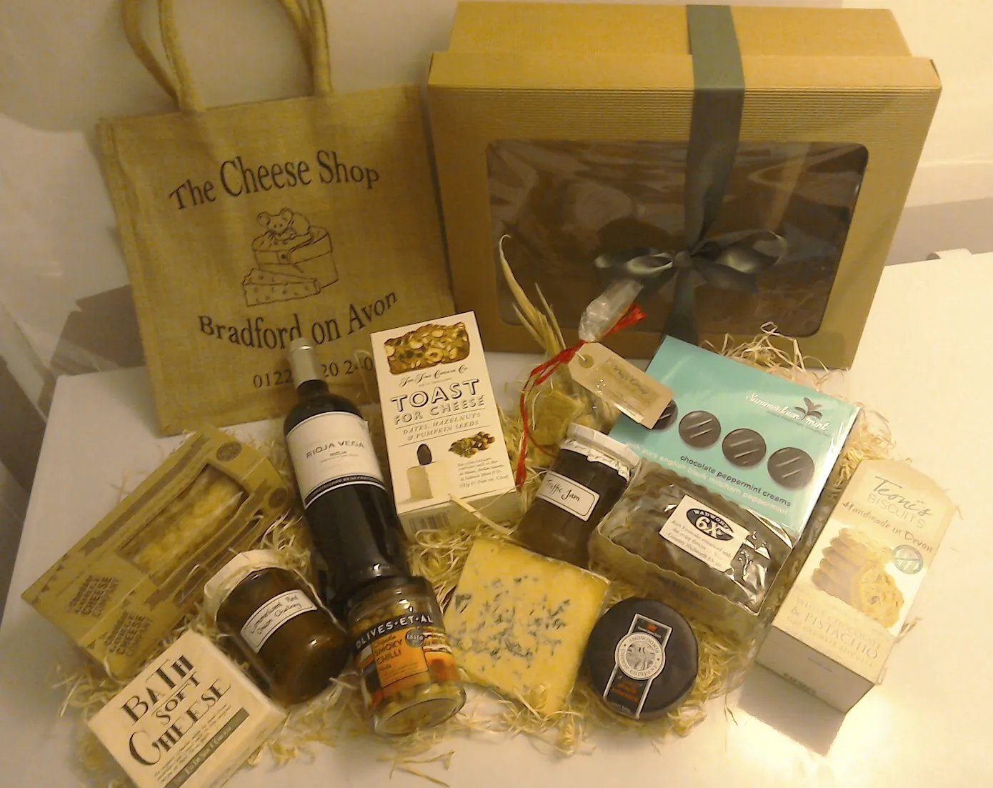 A made-up hamper in the branded jute bag, built to your budget.
